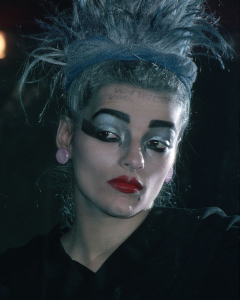 nina hagen with metallic makeup
